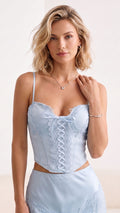 Eloise Lace Corset Top - Blue