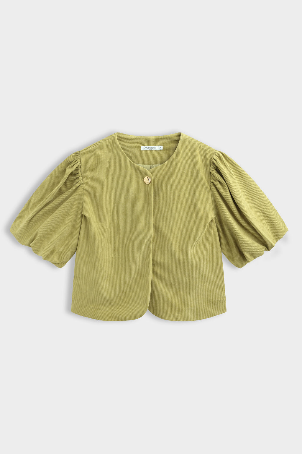 Fiadh Corduroy Puff Sleeve Jacket - Olive Green