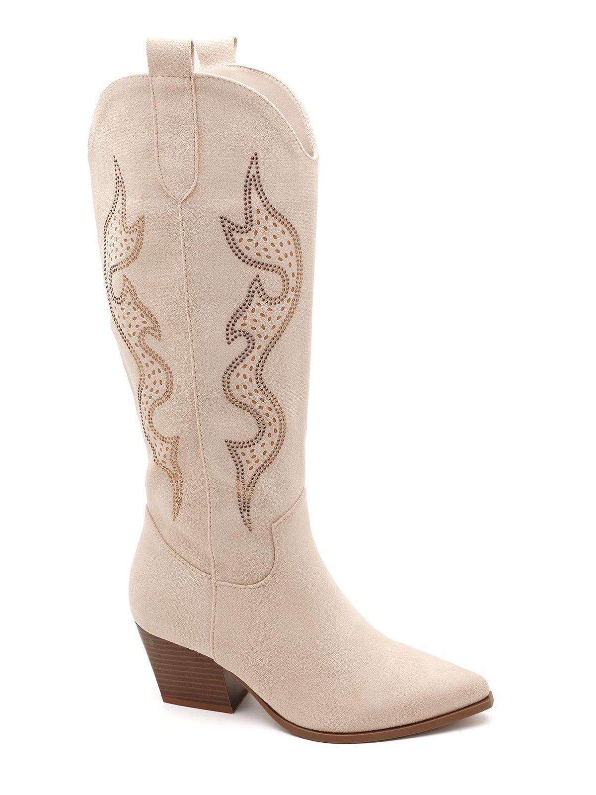 Cassidy Western Knee-High Cowboy Boots – Beige
