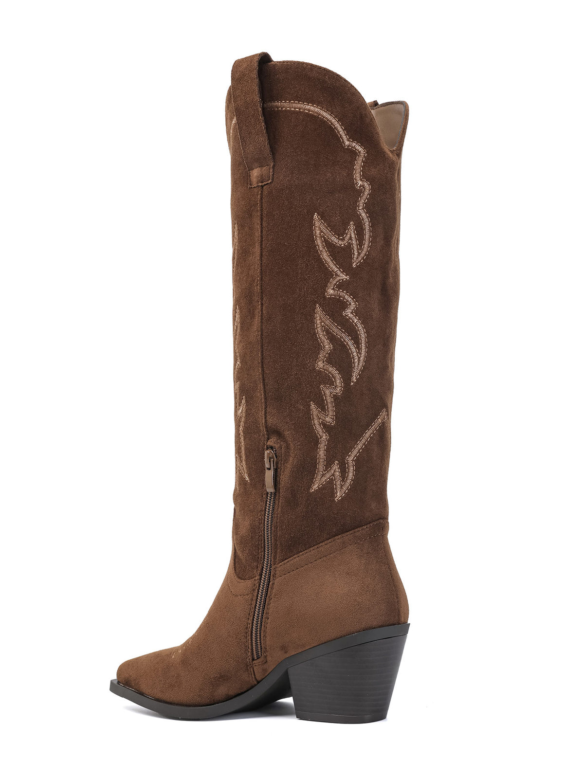 Jessie Western Embroidered Knee-High Cowboy Boots – Camel