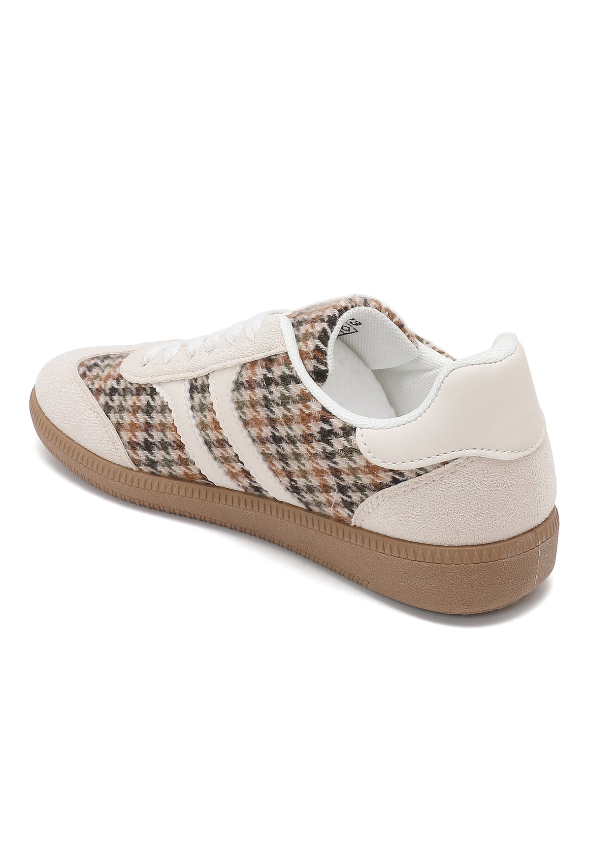 Isabel Check Trainers – Beige