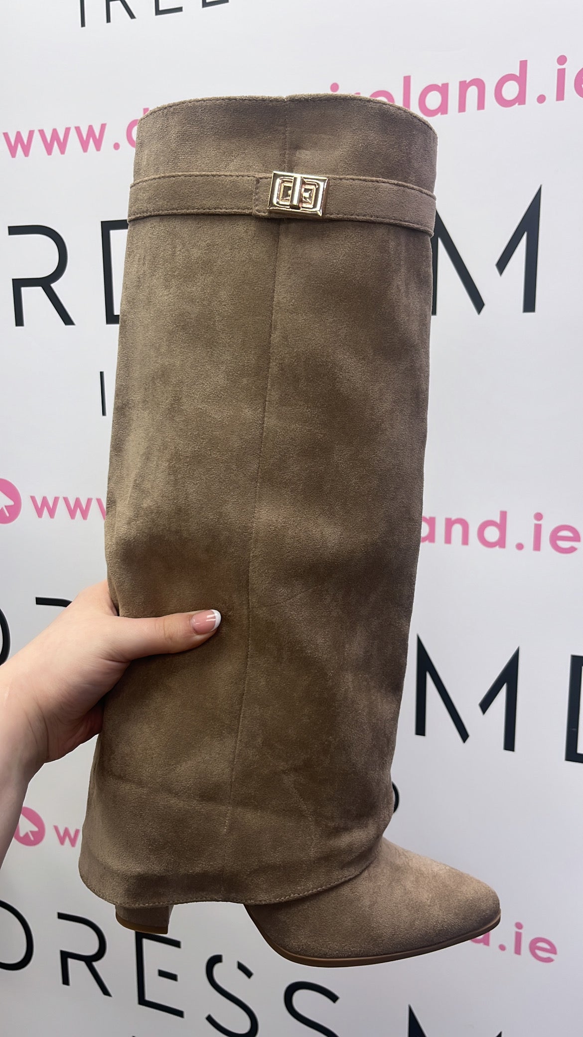 ZARA BOOT - KHAKI SUEDE