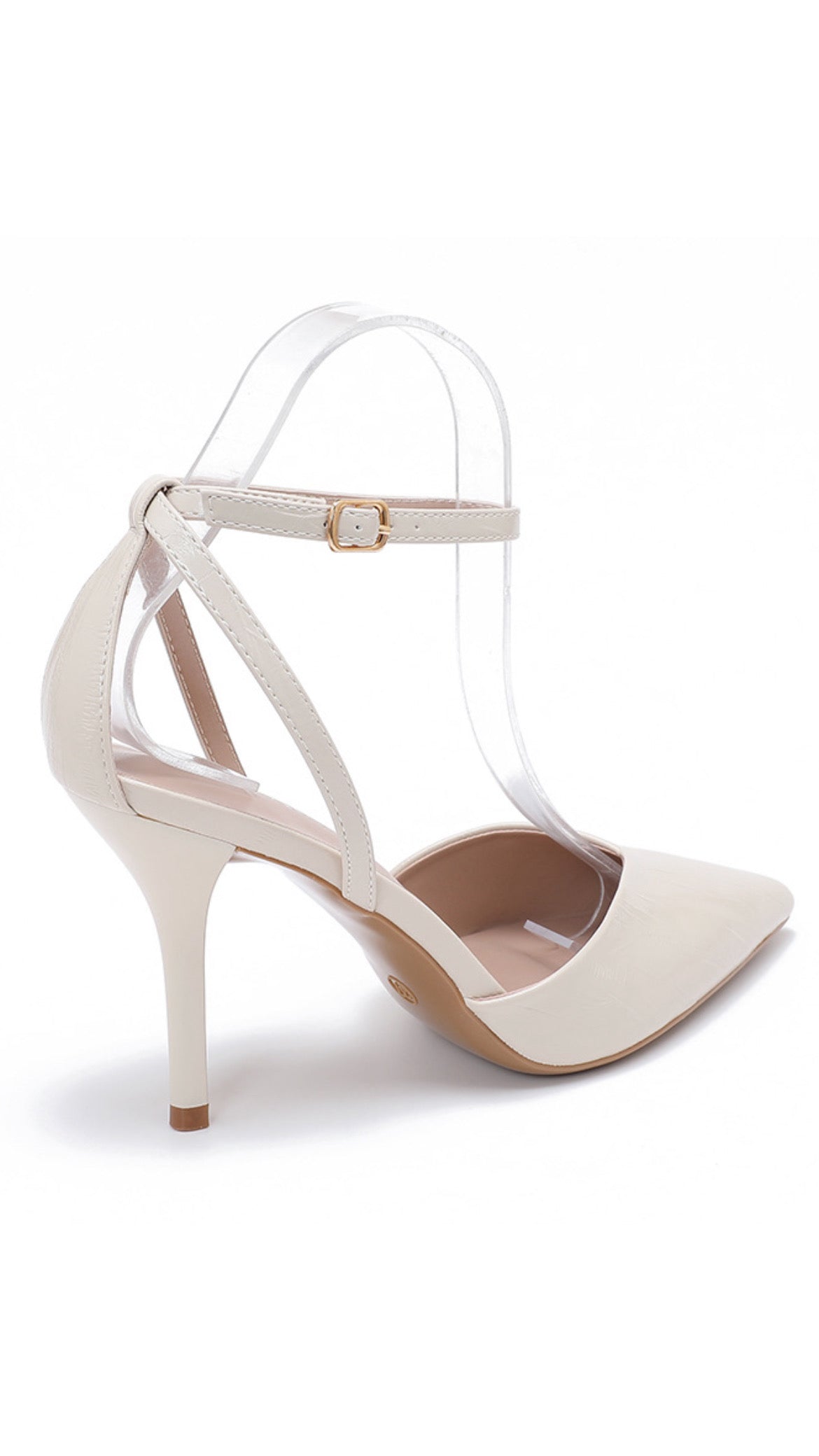 Hannah Beige Strappy Heel – Chic Pointed Toe Stiletto