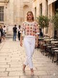 Taylor Crochet Patchwork Knit Top