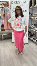 EVE SATIN SKIRT - FUCHSIA