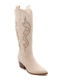 Cassidy Western Knee-High Cowboy Boots – Beige