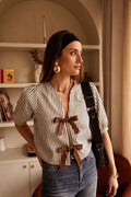 Catriona Striped Bow Blouse
