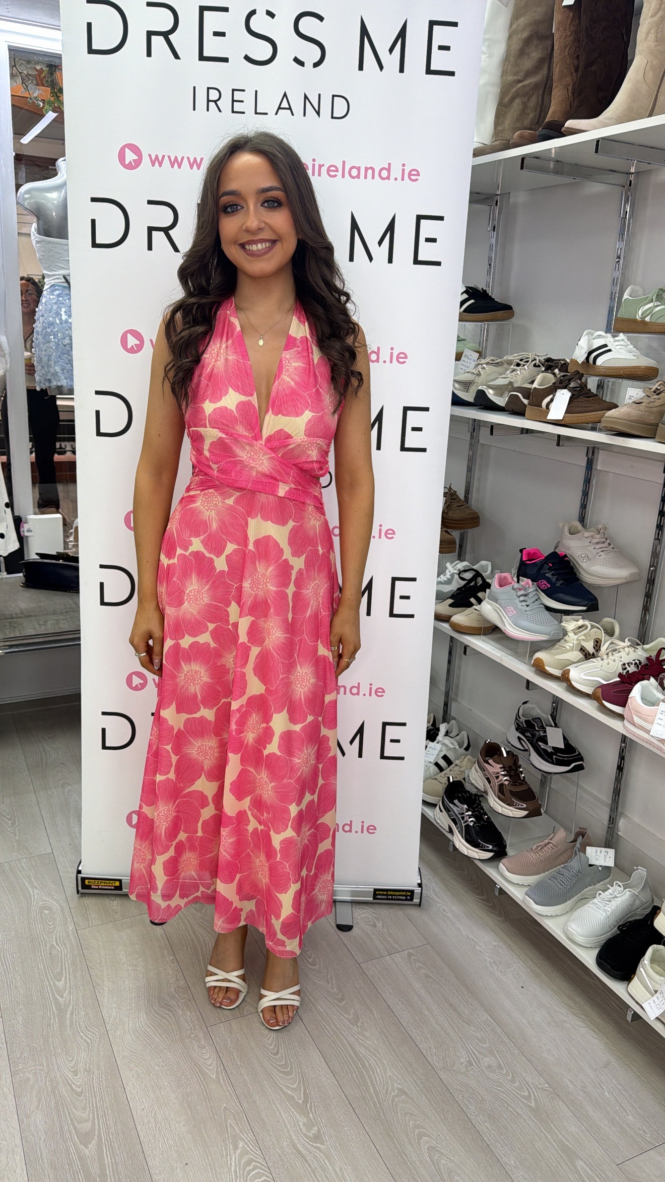 Miley Floral Halterneck Maxi Dress – Pink