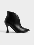 Cressida Pointed-Toe Heeled Ankle Boots – Black
