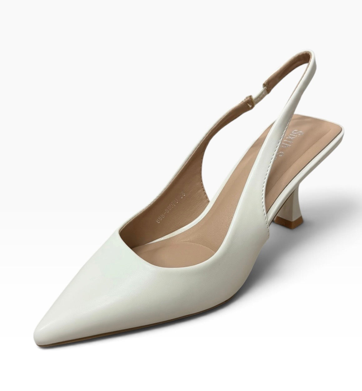 Vera Patent Slingback Heels – White