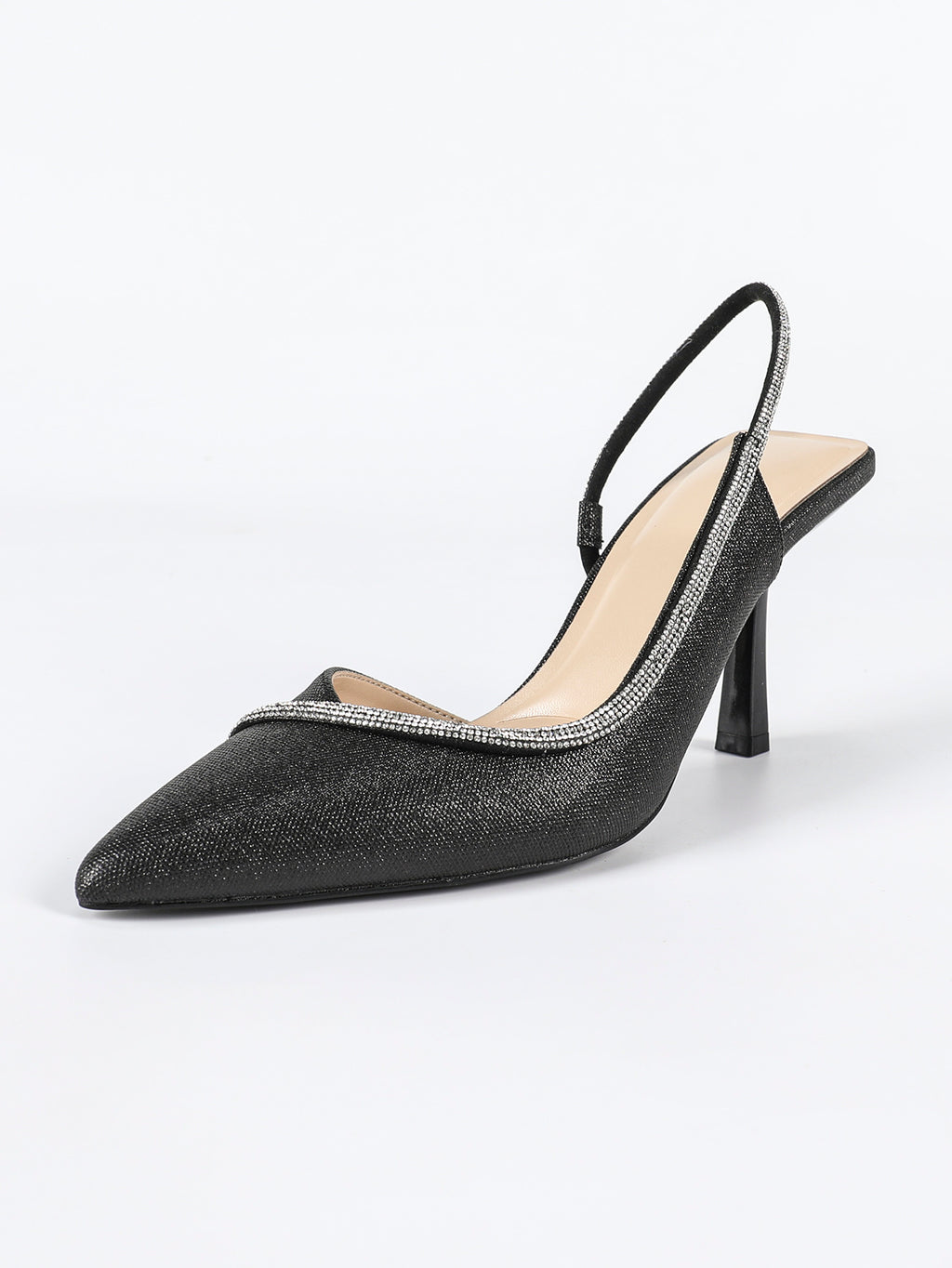 Talia Black Women’s Sparkle Slingback Heels