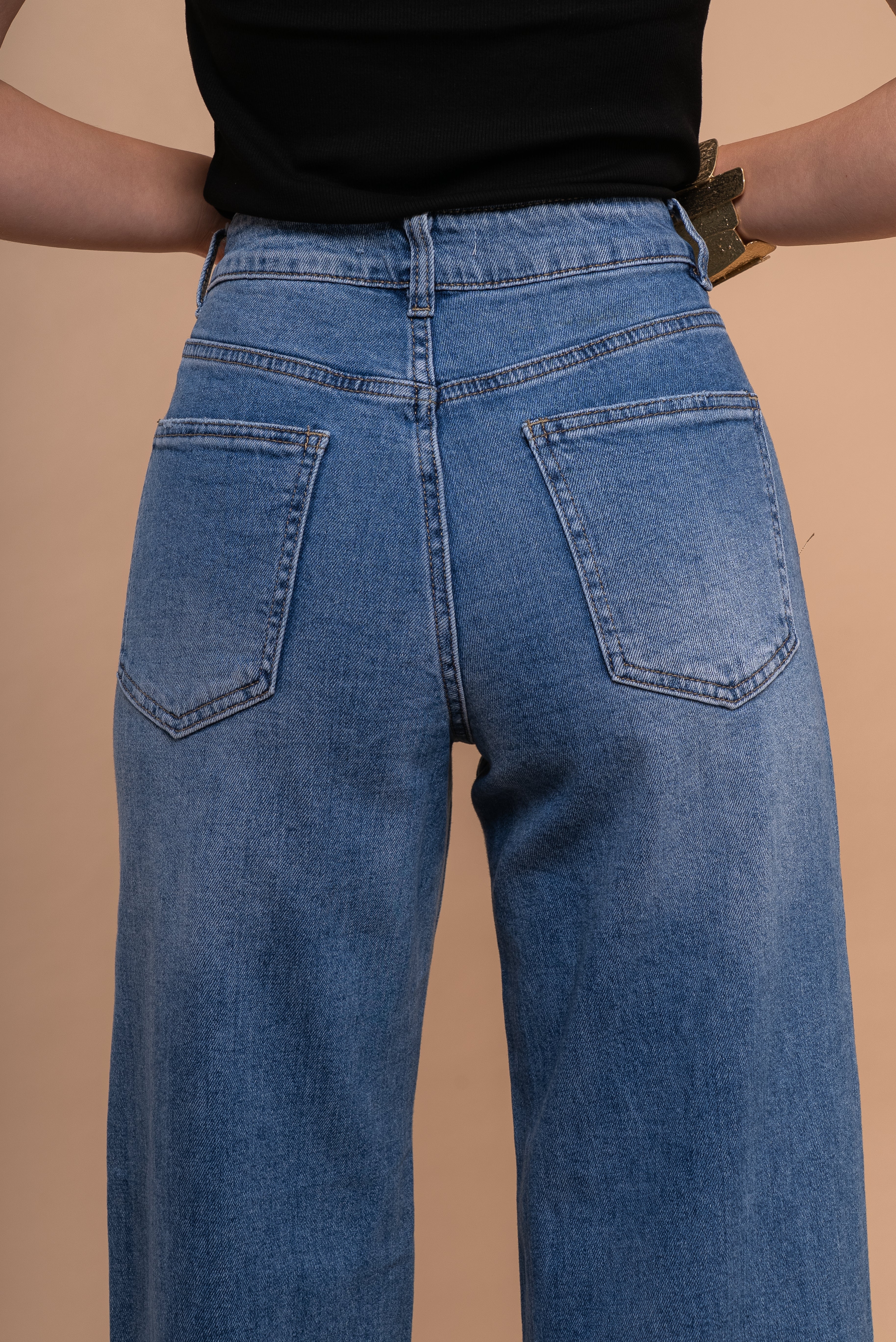 Jenny High Rise Wide Leg Jeans - Blue