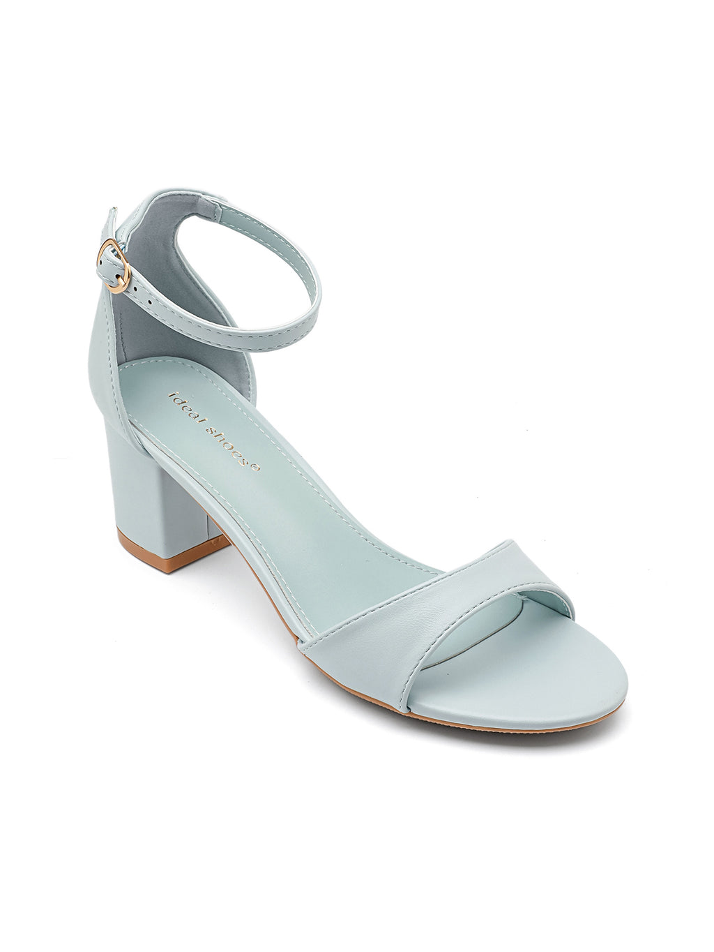 Aoife Ankle Strap Block Heel Sandal - Blue