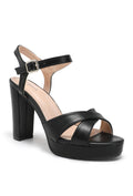 Edel Platform Block Heel Sandal - Black