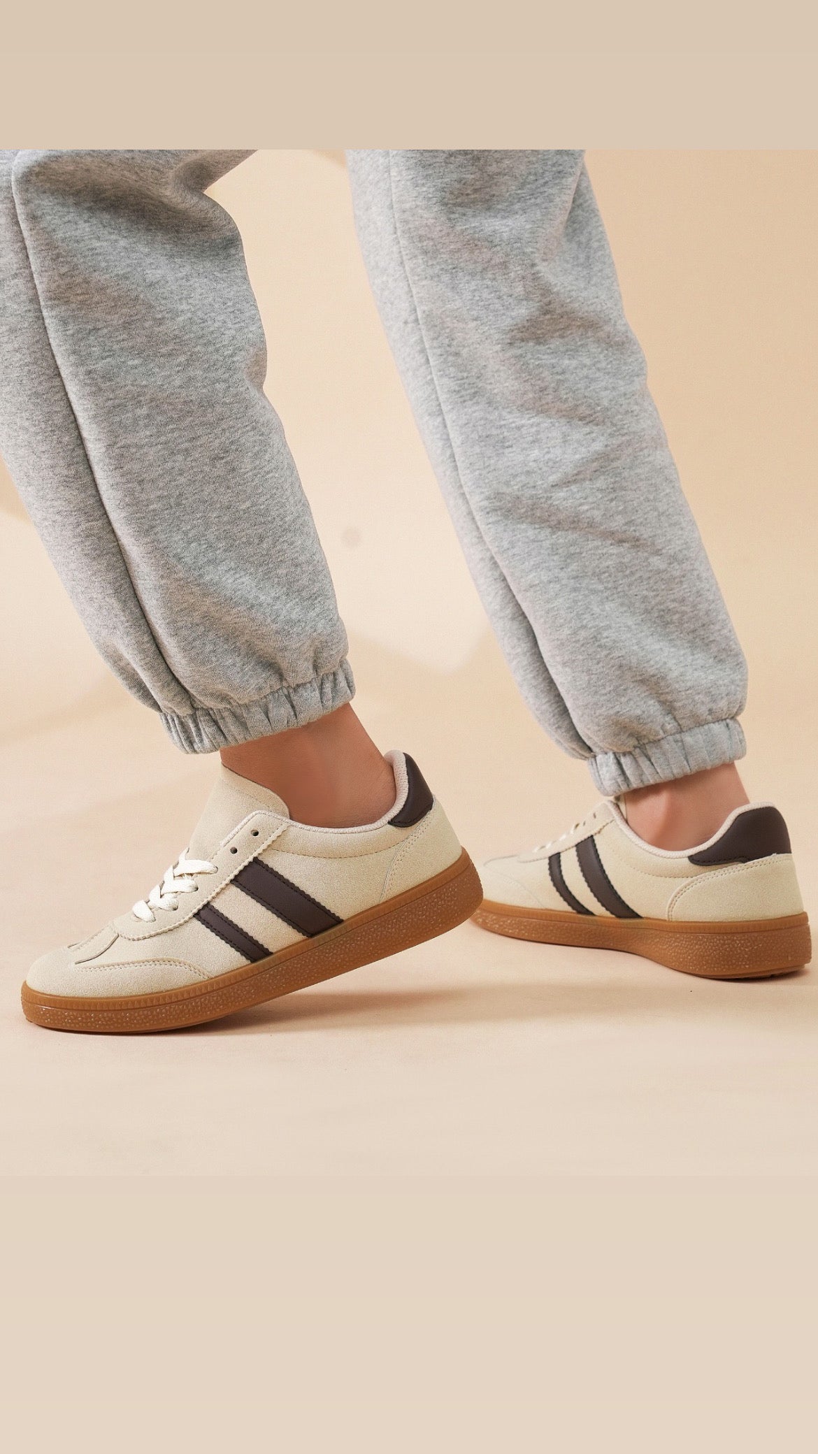 EMILY TRAINERS -  BEIGE/BROWN