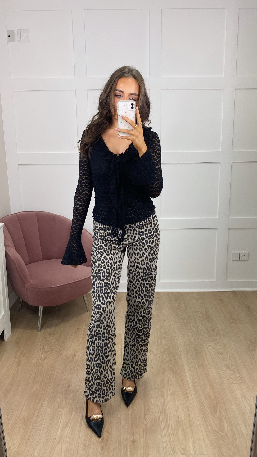 ELLA LEOPARD STRAIGHT LEG JEANS