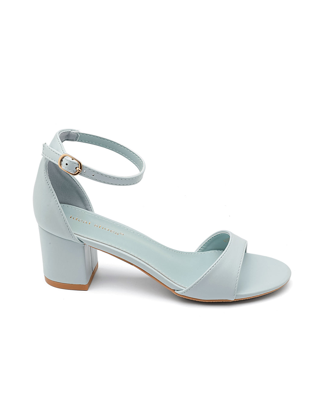 Aoife Ankle Strap Block Heel Sandal - Blue