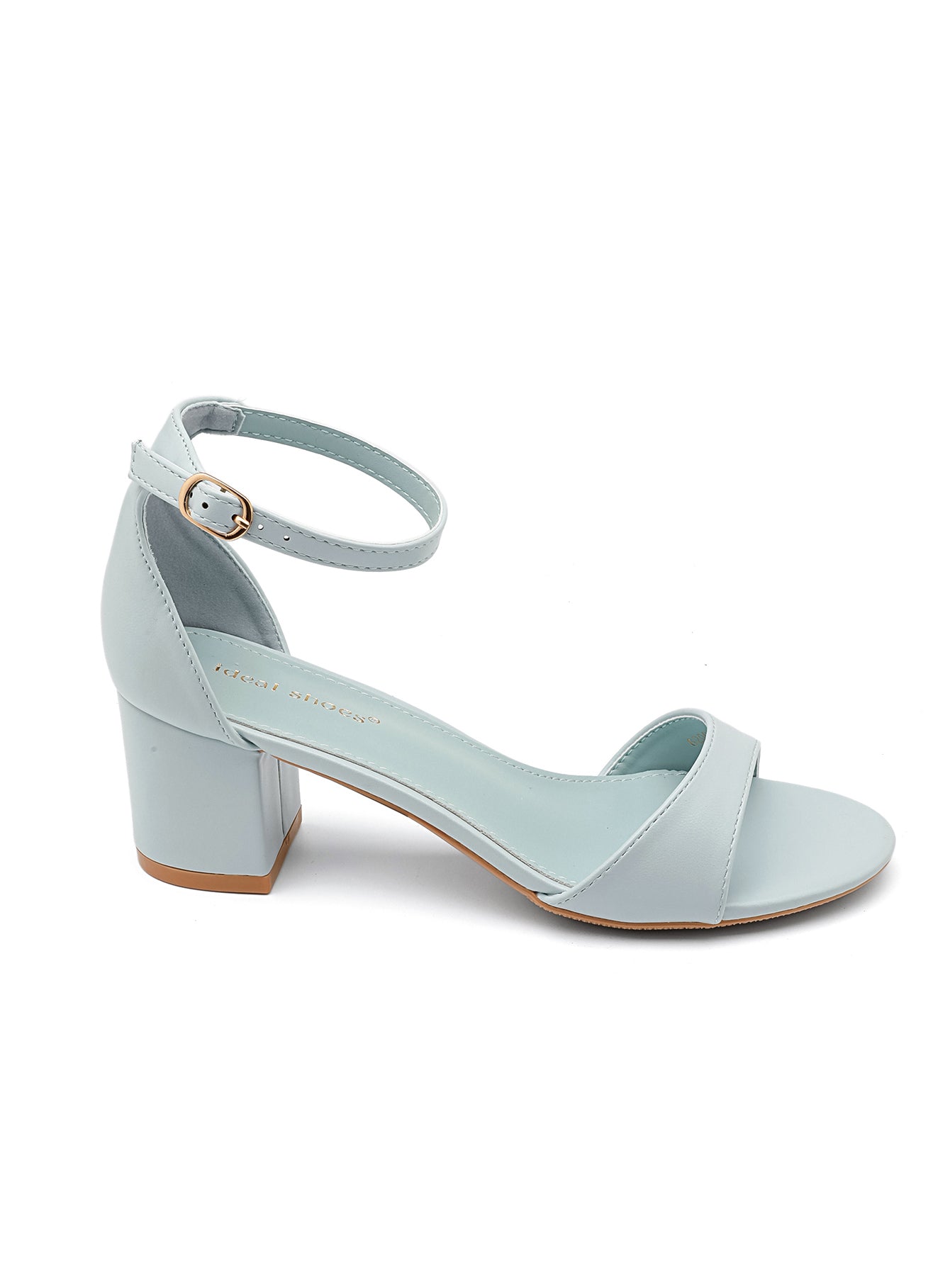Aoife Ankle Strap Block Heel Sandal - Blue