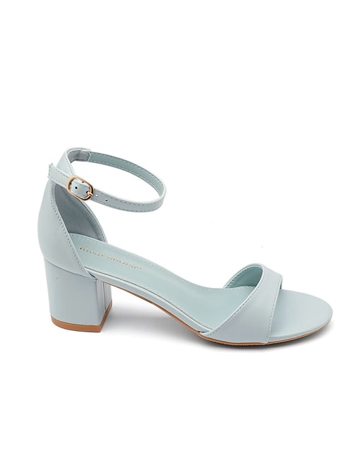 Aoife Ankle Strap Block Heel Sandal - Blue