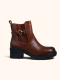 Primrose Buckle Detail Chelsea Ankle Boots - Camel