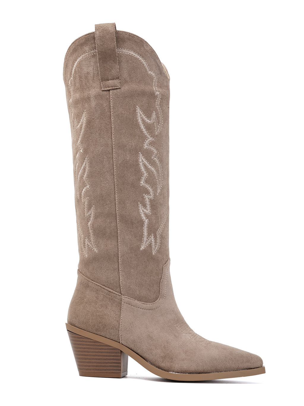 Jessie Western Embroidered Knee-High Cowboy Boots – Khaki