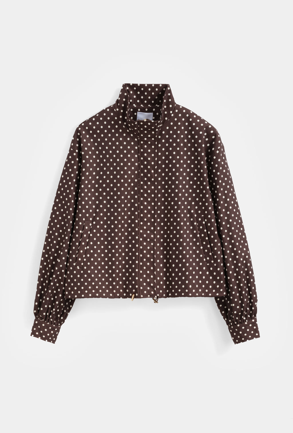 Elara Polka Dot Lightweight Jacket - Brown