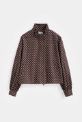 Elara Polka Dot Lightweight Jacket - Brown