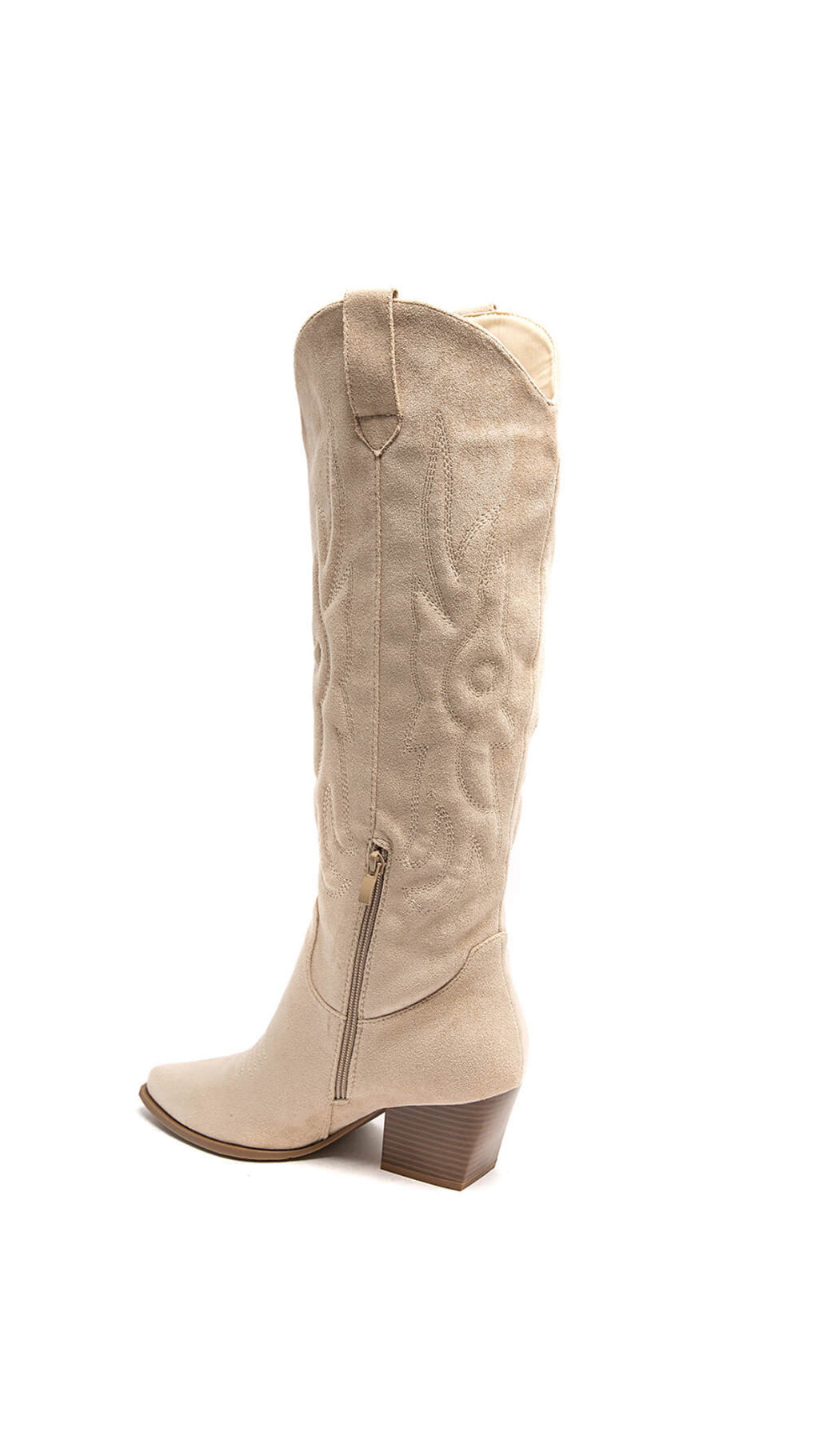 EVE COWBOY WESTERN BOOTS - BEIGE