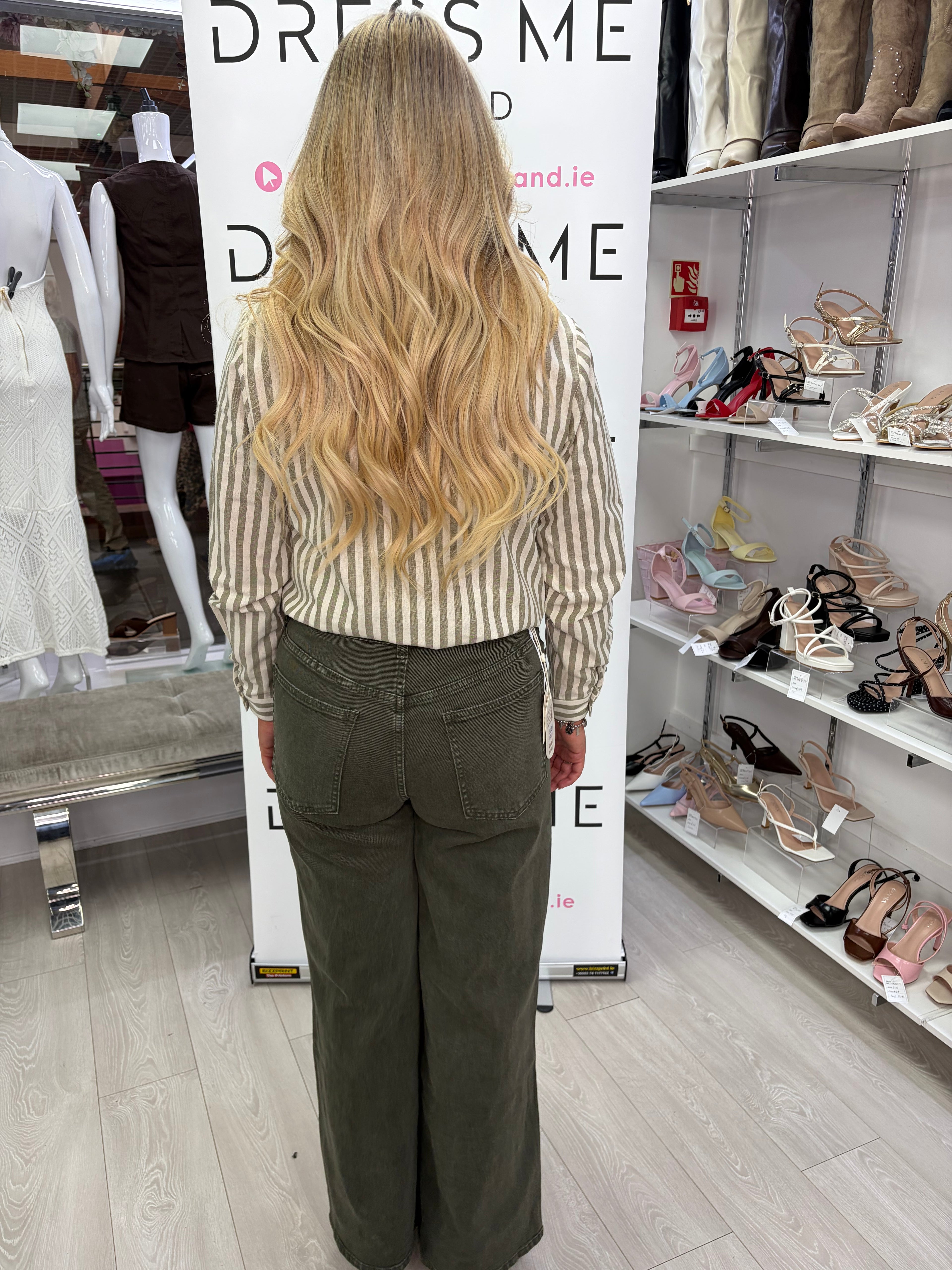 Jenny High Rise Wide Leg Jeans - Khaki
