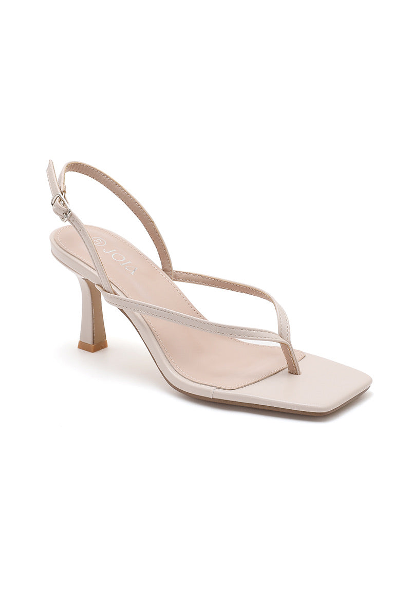 Fiona Slingback Toe Post Heeled Sandal - Beige