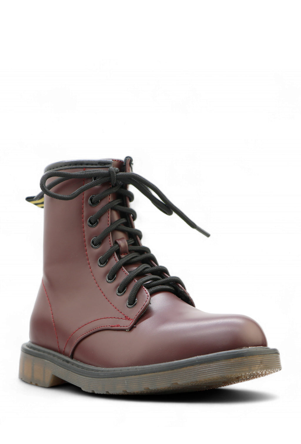 Uma Lace-Up Combat Boots - Wine