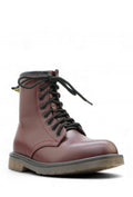 Uma Lace-Up Combat Boots - Wine