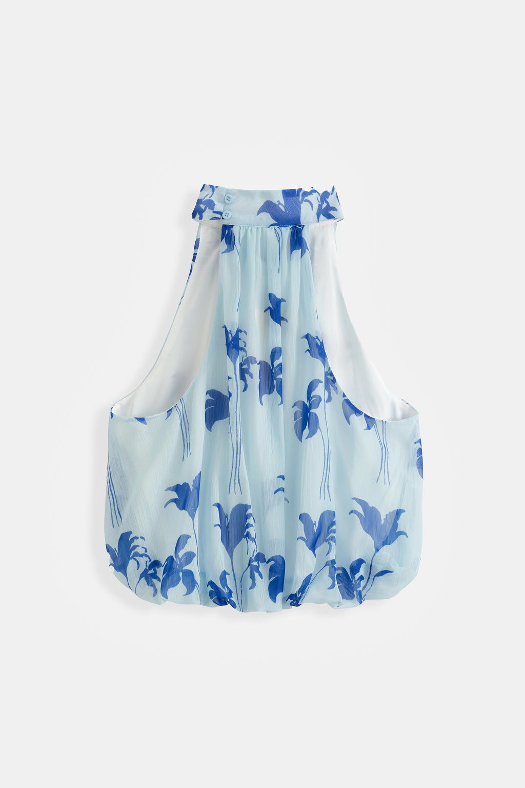 Harper Floral Bubble Hem Top - Blue