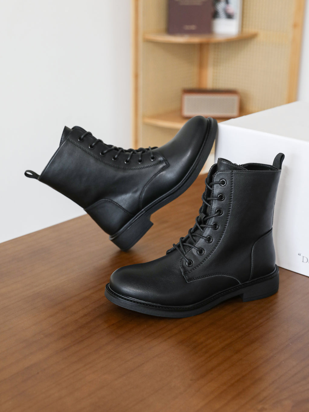 Grainne Lace-Up Ankle Boots – Black