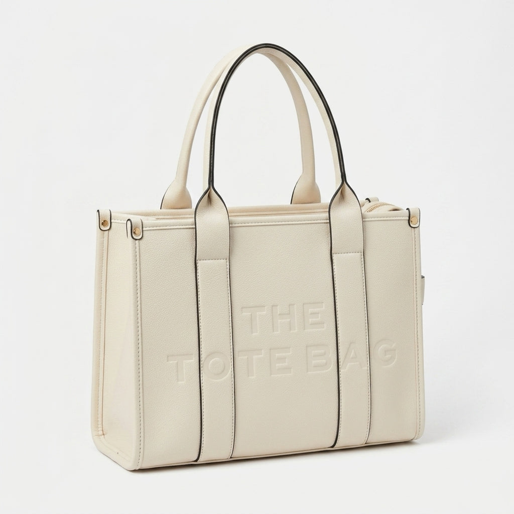RIA Structured Tote Bag - Beige