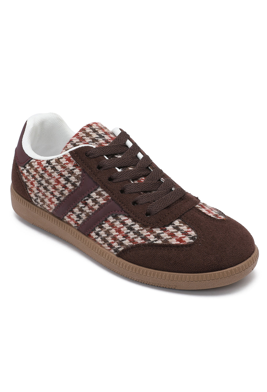 Isabel Check Trainers – Brown