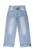 Pauline Cropped Straight-Leg Jeans – Light Wash Denim