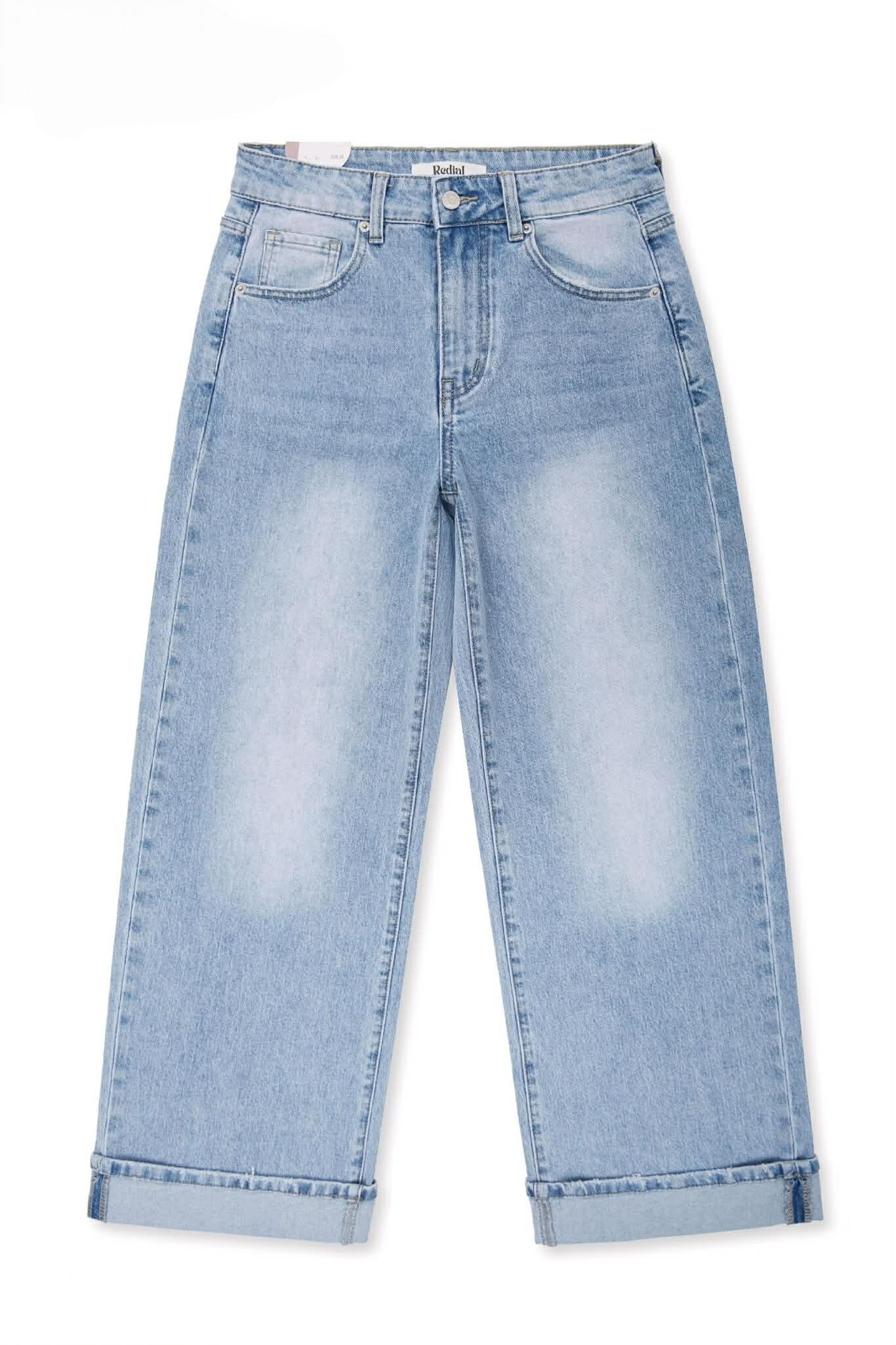 Pauline Cropped Straight-Leg Jeans – Light Wash Denim