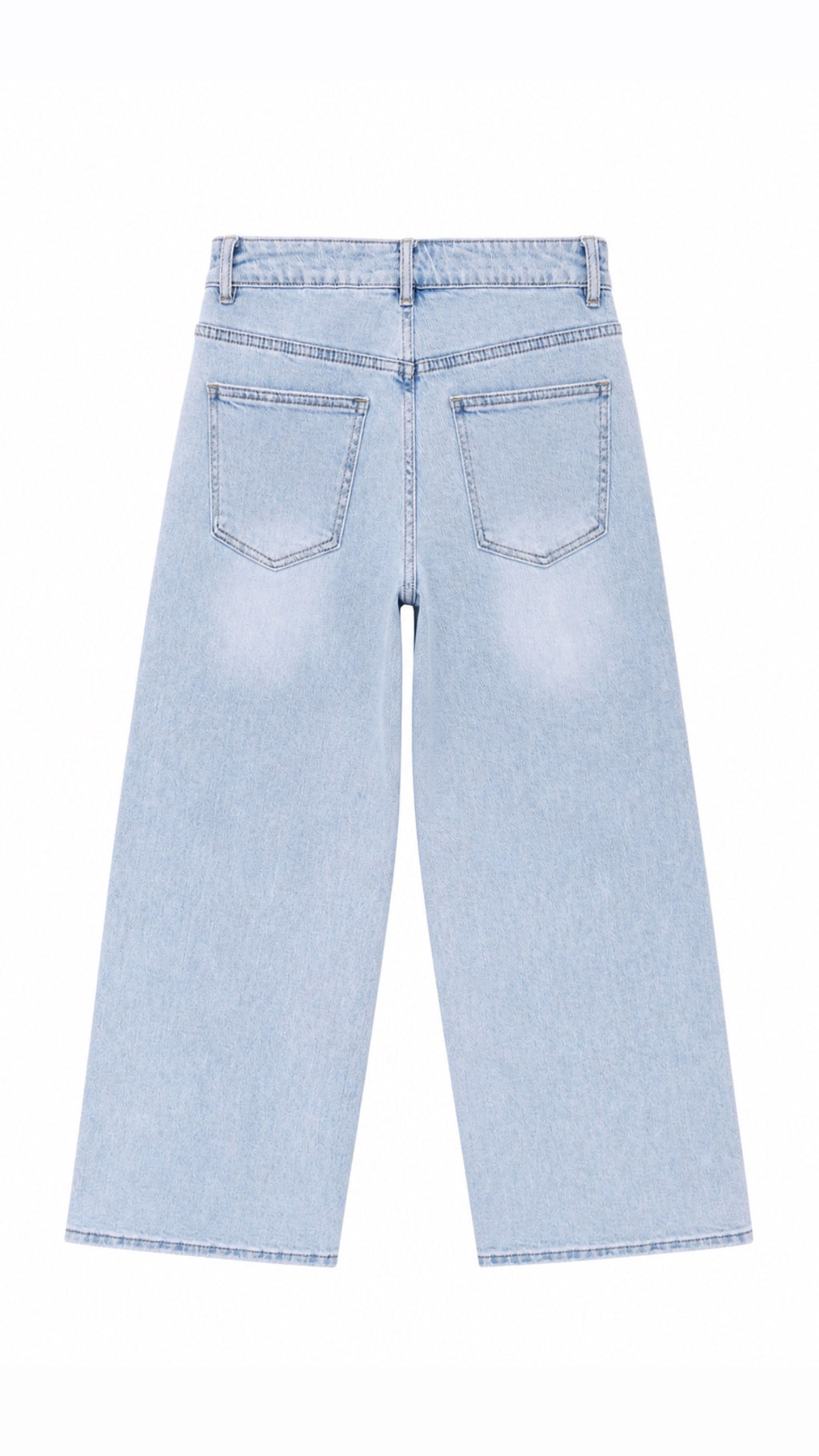 Loretta Wide-Leg Cropped Jeans – Light Wash Denim
