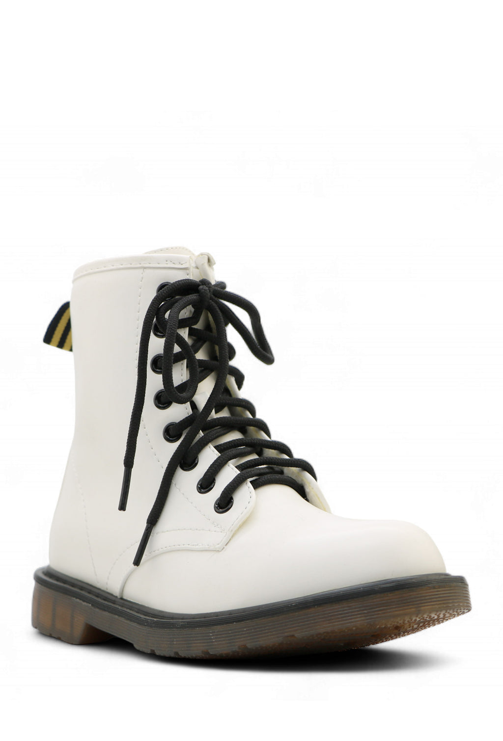Uma Lace-Up Combat Boots - White