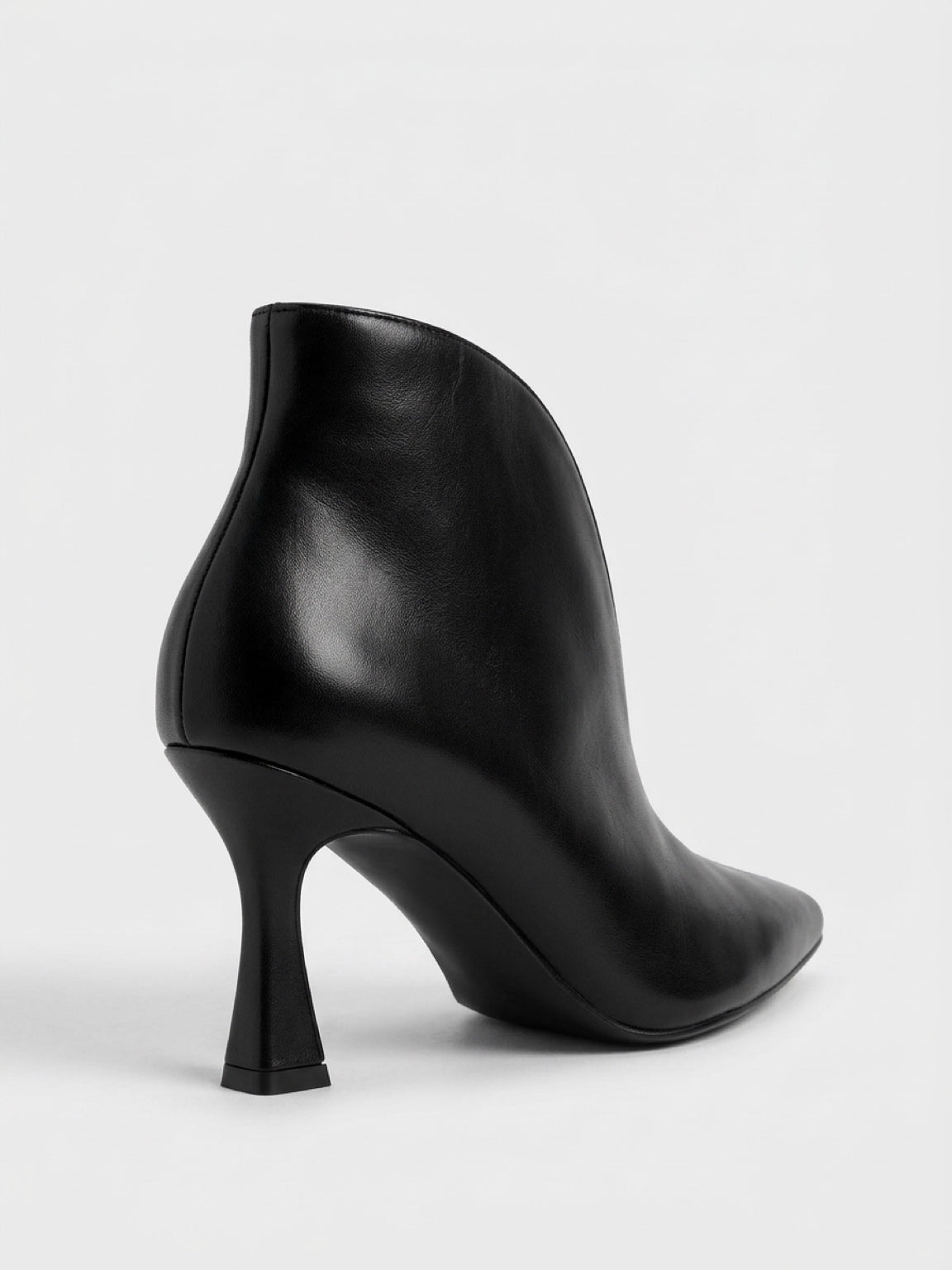 Cressida Pointed-Toe Heeled Ankle Boots – Black