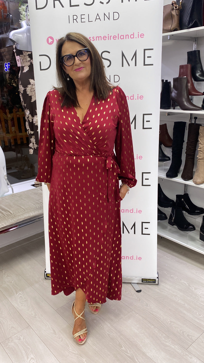 RIANA DRESS - BURGANDY