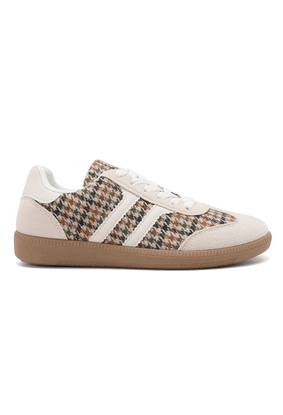 Isabel Check Trainers – Beige