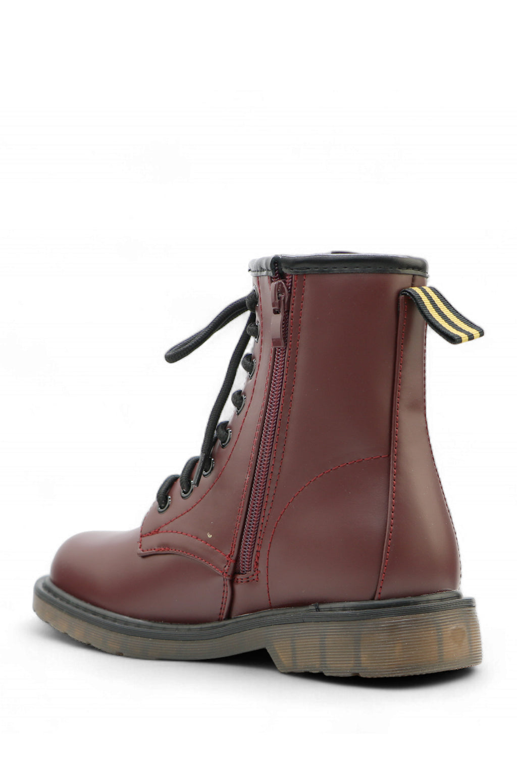 Uma Lace-Up Combat Boots - Wine