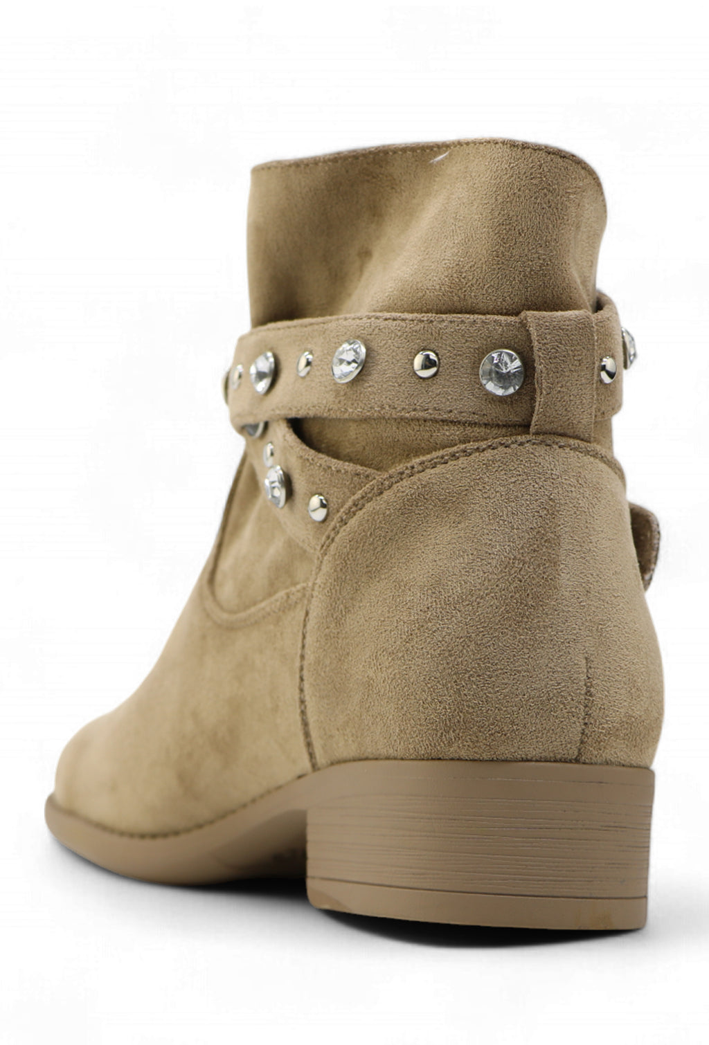 Peggy Khaki Embellished Ankle Boots