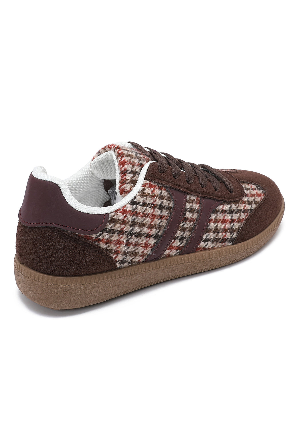 Isabel Check Trainers – Brown