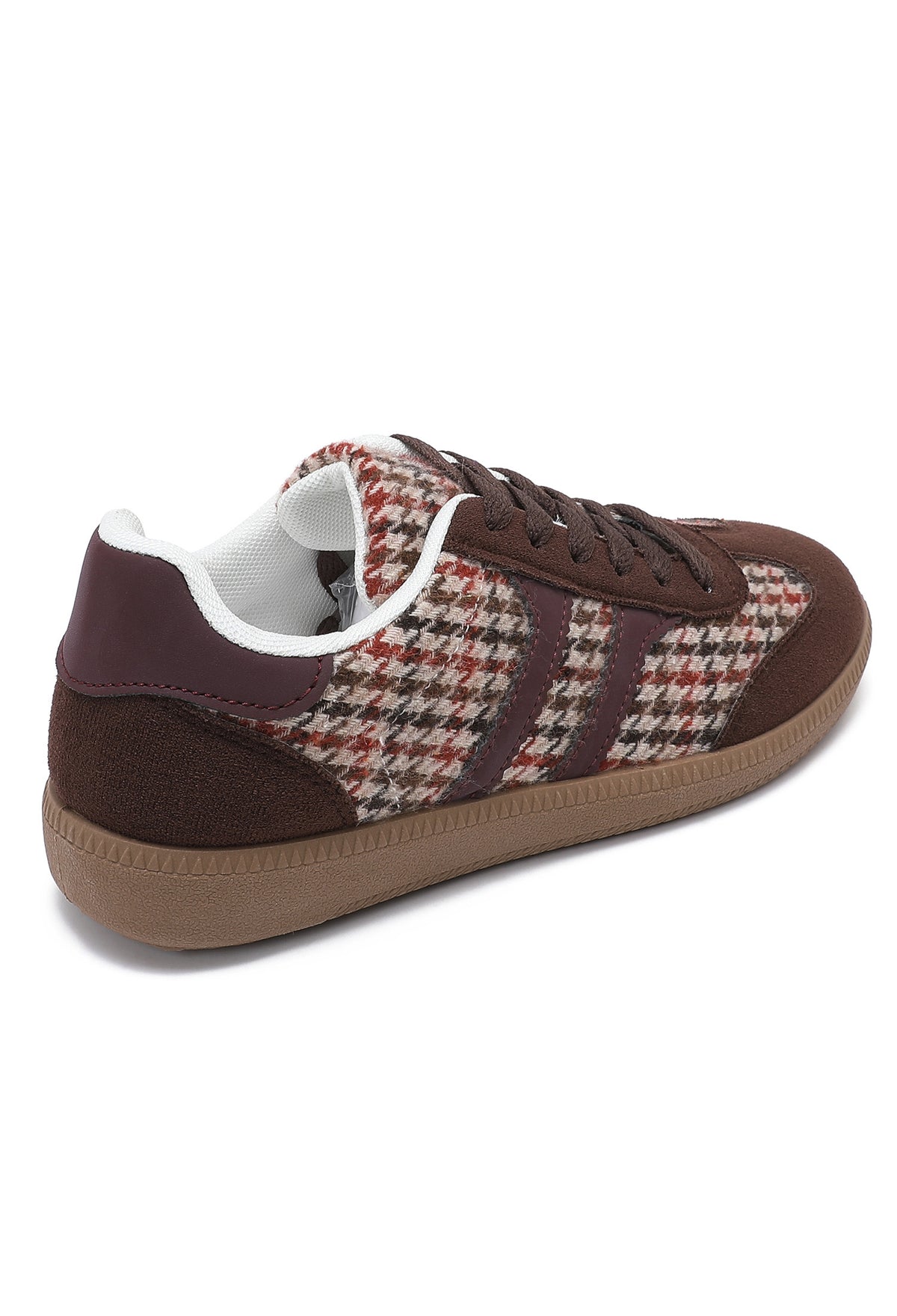 Isabel Check Trainers – Brown
