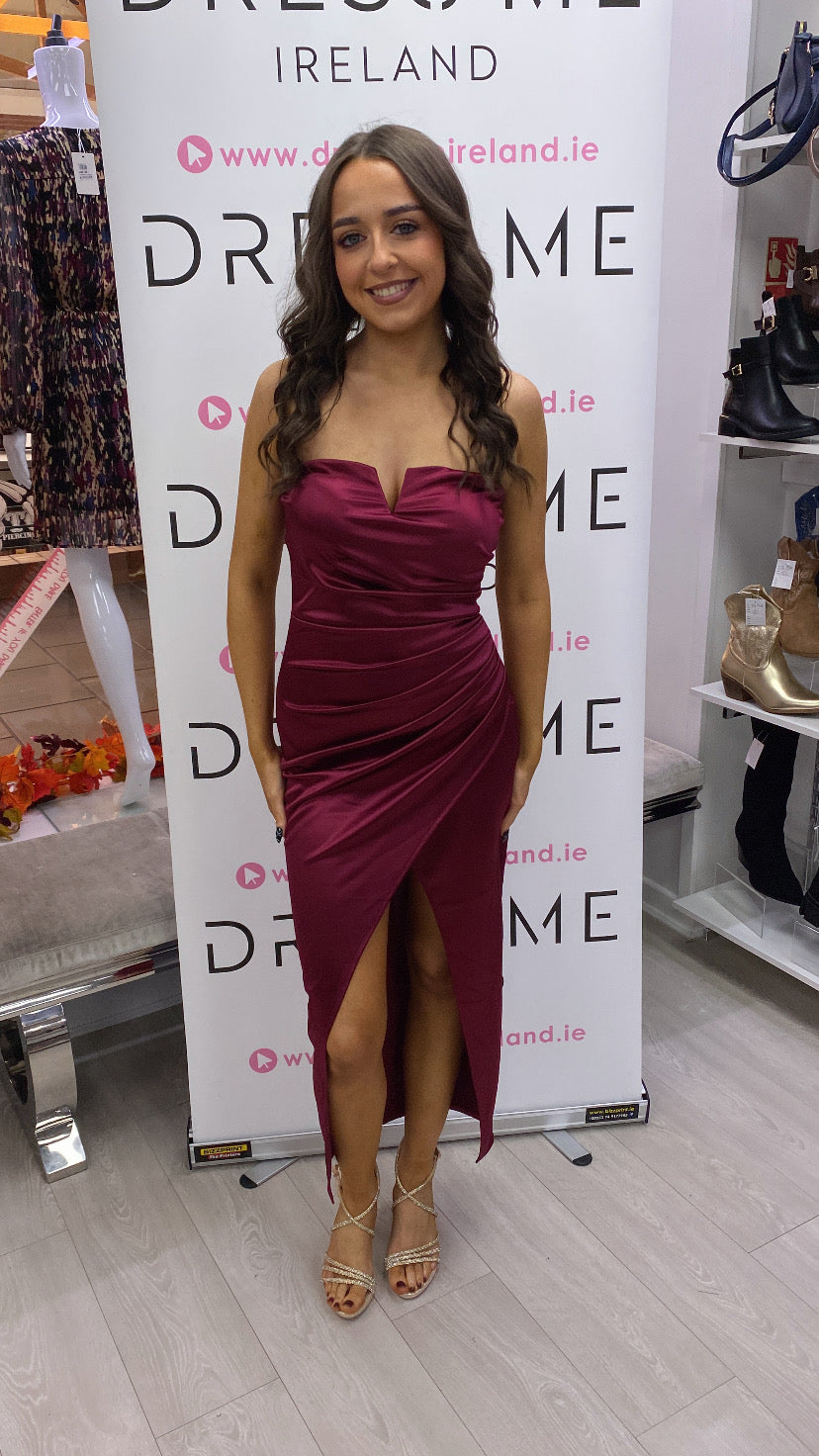 ROSE DRESS - BURGANDY