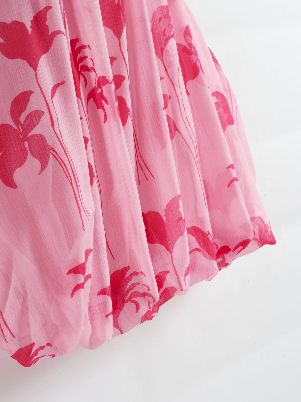 Harper Floral Bubble Hem Top - Pink