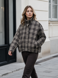 Elaine Brown Check High Neck Jacket